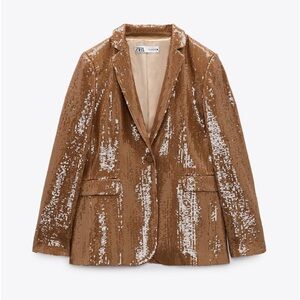Sequined Blazer pants set; Limited edition. Brown. New without tags